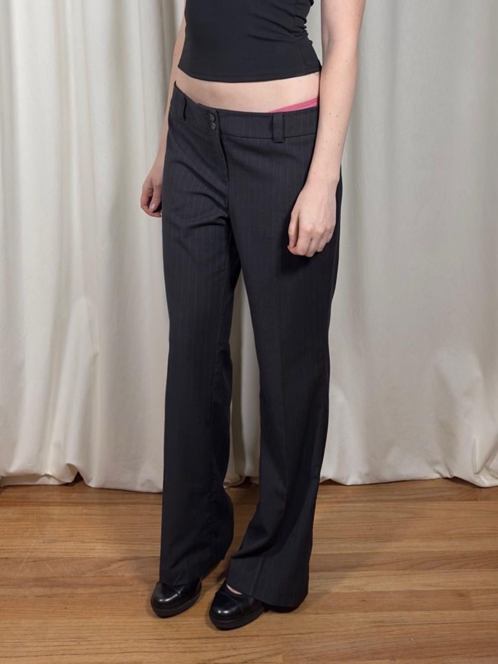 Low Rise Bootcut Pinstripe Pants - Picture 3 of 8